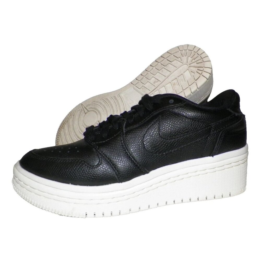 Women's 8 NIKE Air Jordan 1 Retro Low Lifted Shoes Phantom 2 1/4" Wedge Heel